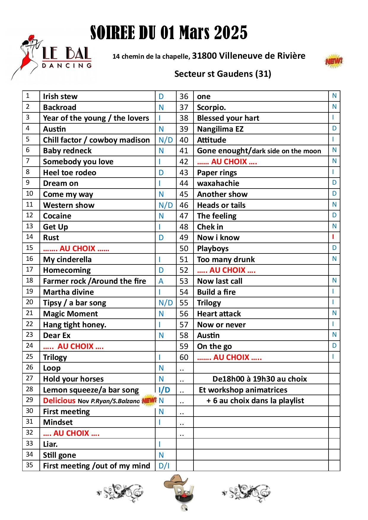 2025 03 01 le bal playlist