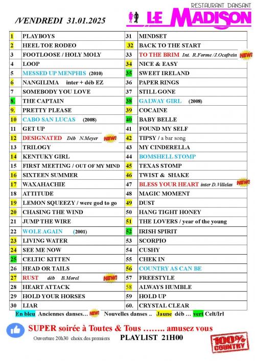 Madison 2025 01 31 playlist